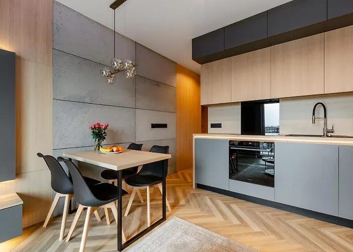 Sky Home- Wood Penthouse -Manufaktura, Parking, Klimatyzacja, Dostep Na Kod